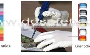 DDsafety Hot Sale PU Working Gloves White Nylon Working Gloves With White PU Safety Glove Working Gloves thumbnail-2