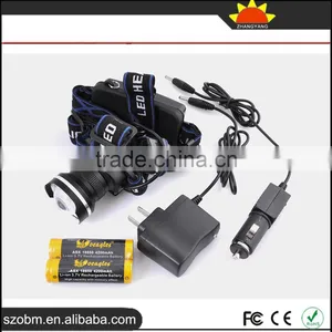 Wholesale High Quality XQ24 T6 LED 1800Lm Waterproof Rechargeable LED Headlamp With 18650 Battery ,charger thumbnail-1