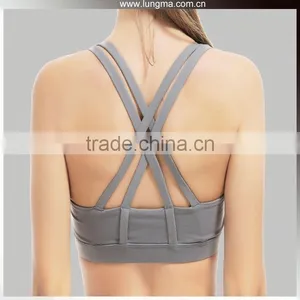Strap Crossover Dance Top Supergirl High Support Sports Compression Bra thumbnail-1