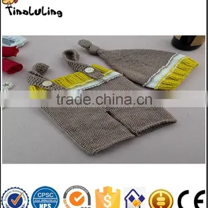 NPT65 Tinaluling 100% Woolen Gray and Yellow 2 Pcs Newborn Photography Props for Baby thumbnail-2