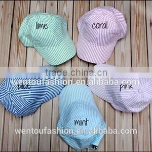 Hot Sale Personalised Fashionable Seersucker Baseball Cap thumbnail-5
