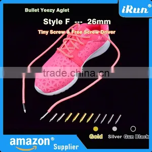 (MOQ:100pcs) 26mm Yeezy Shoelaces Metal Bullet Endings - DIY Shoelace Accessories in Gold&Silver&Gun Black - Accept Custom thumbnail-5