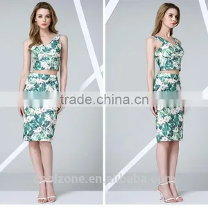 Sleeveless Summer Sexy Print Slim Women's Business Suit thumbnail-2