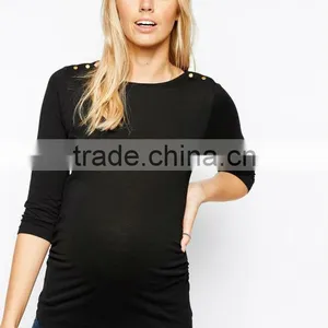 New Look Maternity 3/4 Sleeve Boatneck Top thumbnail-1