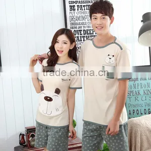 2017 Summer Couple Cotton Pajamas Set thumbnail-2