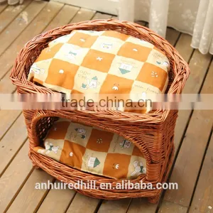 R1902H Outdoor Indoor Durable Willow Woven Pet Dog House Wicker Cat House thumbnail-2