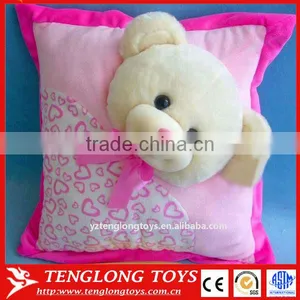 New Design Bear Head Connecting Cute Stuffed Plush Pillow Cushion thumbnail-1