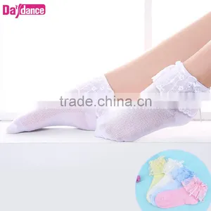 Toddler Baby Girls Ankle Socks Lace Ruffles Princess Dance Tights thumbnail-2