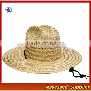 Australia Fedora Straw Surf Hat With Band and Adjustable Lanyard Lifeguards Straw Hat With Lining to Protect thumbnail-5
