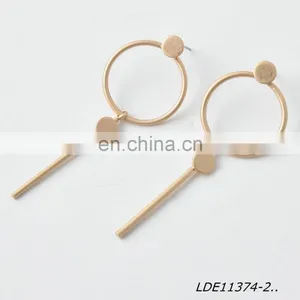 Gold Round Earrings Dainty Earrings thumbnail-5