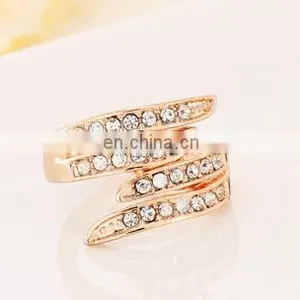 New Gold Plated Rings for Women Engagement CZ Diamond Jewelry Vintage Women Wedding Rings Fashion Accessories thumbnail-4