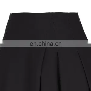 Grace Karin Women Solid Color High Stretchy Vintage Retro A-Line Short Black Skirt CL010451-1 thumbnail-4