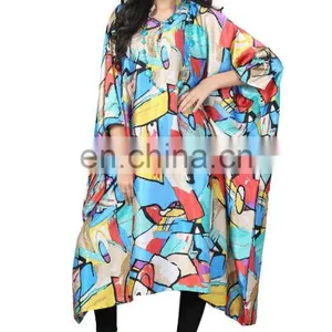 Calf Length Kaftan / Comfortable Collar Neck Fashionable Short Kaftan / Latest Modern Style Free Size Kaftan 2017 (kaftans 2017) thumbnail-3