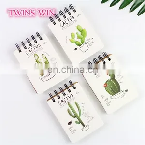 Korean Cheap School Stationery Promotion Logo Printed Custom Cactus Design Kraft Paper Spiral Notebooks With Personalized Logo thumbnail-2