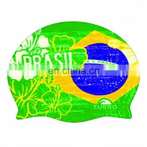 Highly Quality Hot Selling Country Flag Silicone Swim Cap for Adult thumbnail-4