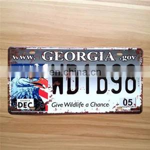 Vintage License Plates Retro Iron Painting BEER Wall Sticker Number Plate Metal Craft for Store Decoration thumbnail-1