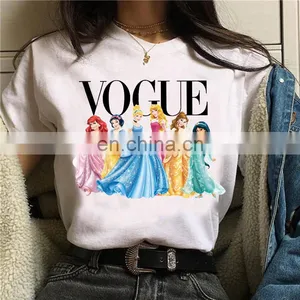 European and American Fashion Princess Print Summer Casual Short-sleeved Fashion Brand Lady T-shirt thumbnail-4