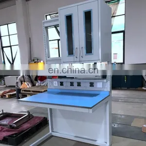 Lab Furniture Steel Work Bench Chemical Resistant Table Workbench With Cabinets thumbnail-1