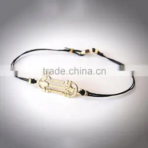 2015 Newest Wax Cord Braid Rock Bangle Heavy Metal Ancient Charm Bracelet for Men thumbnail-1