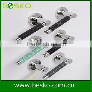Combination Goose Neck Shagreen Door Handles Lever Black Shagreen Door Pulls thumbnail-5