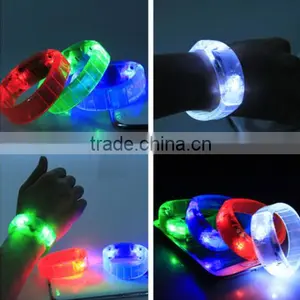 Sound Activated Flashing Bracelet LED Bright Wristband Colorful Blue Green Red thumbnail-1