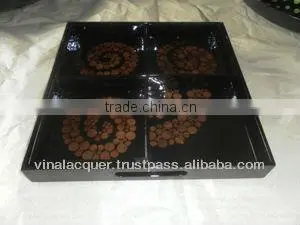 Lacquer Tray, Mother of Pearl Tray, Round Tray, Fruit Tray thumbnail-1