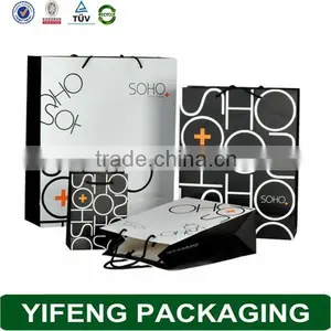Customize Logo Black & White Printing Paper Bag With Handle thumbnail-6