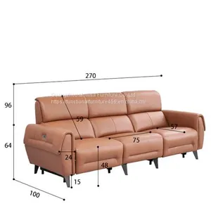 Italian Minimalist Leather Functional Sofa Living Room Combination Italian Light Luxury European Classic Electric Sofa thumbnail-4