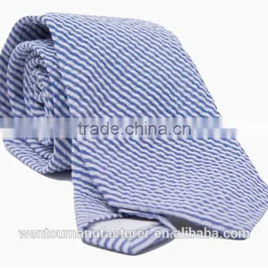 Mens Navy Seersucker Tie thumbnail-6