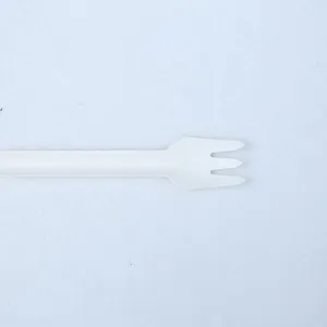 100% Bagasse Dinner Fork Sugarcane Biodegradable Tableware Disposable Bagasse Fork Serving Fork thumbnail-2