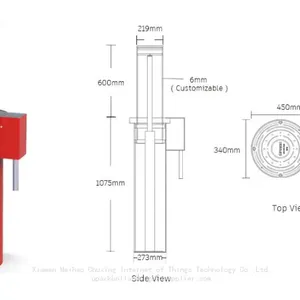 UPARK Private Area Car Parking Security Bollard 304 SS Roadway Automatic Integral Rising Traffic Electronic Bollards thumbnail-5