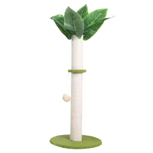Meow Love Coco Palm Cat Tree Grab After White Sword Hemp Rope With Leaf Cat Toy Round Standing Four Seasons thumbnail-1