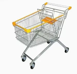 Supermarket Shopping Trolley With Elevator Castor Wheels thumbnail-2