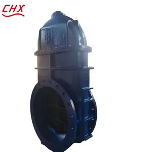 DIN/EN Electric Motorized Gate Valve WCB Cast Steel Flange Resilient Seat Electric With Actuator DN1200 Large Diameter Size thumbnail-1