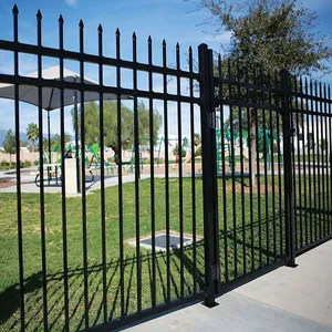 Galvanized Wrought Iron Garden Fence Panels for Outdoor Yard Security thumbnail-1