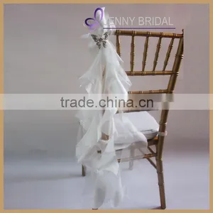 C147D White Wedding Chair Brooch Sash for Sale thumbnail-3