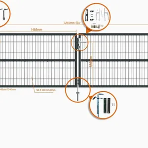 European Standard Metal Garden Gate With RAL Color Coated Mesh thumbnail-5