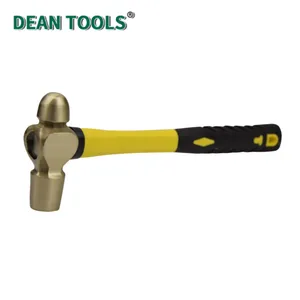 Non-Sparking Brass Hammer Ball Pein,Brass Ball Pein Hammer With Fiberglass Handle,Spark Free Safety Copper Hammer thumbnail-3