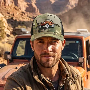 Custom Made Hat OEM Service Mountain Vehicle Patch Embroidery Breathable Mesh Back Trucker Cap thumbnail-4
