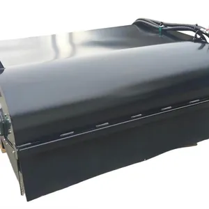 Pickup Sweeper With Side Brush Skid Steer SSQA Gutter Broom Hydraulic Pivoting Arm Orange Motor Guard thumbnail-1