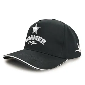 Premium Custom Embroidered 5-Panel Baseball Caps With Rope thumbnail-2