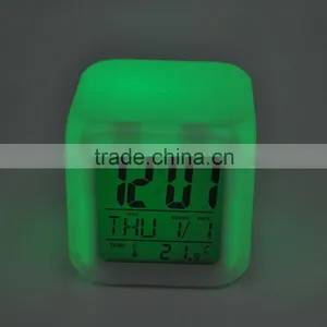 Hot Selling Seven Color Changing Alarm Clock, Square Clock thumbnail-4