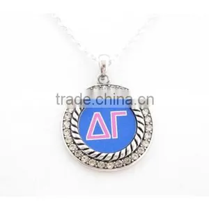 Delta Gamma Sorority Silver Necklace Jewelry Little Rush Gift thumbnail-1