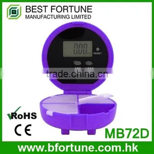 MB72D_PU LCD Display Light Purple Color Alarm Colorful Digital Alarm Plastic Pill Box thumbnail-1