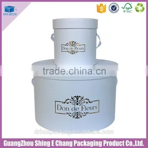 Logo Customize Gold Stamp Cardboard Round Rose Flower Box thumbnail-6