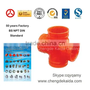 Ductile Iron Grooved Coupling and Fittings Tee thumbnail-1