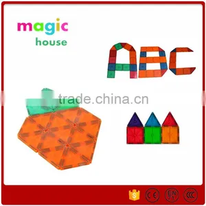 2016 Hot Sales Children's Popular Environmental Magnetic Toy / Magnetic Tiles Deluxe Building Set 42 Piece Many Colours thumbnail-1