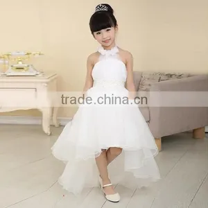 Fashion Children Girls Mesh Halter High Waist Asymmetrical Hem Ball Gown Tutu Party Dress/Flower Girl Dress thumbnail-1