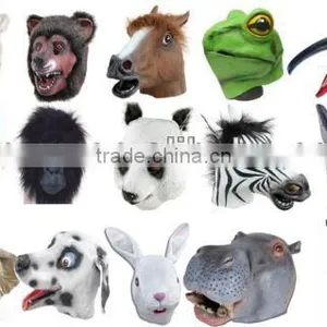 Full Head Rubber Latex Animal Zoo Masks Safari Fancy Dress Costume Group Party MK058 thumbnail-1
