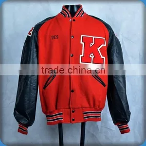 Leather Sleeve Varsity Letterman Jacket BI-3208 thumbnail-3